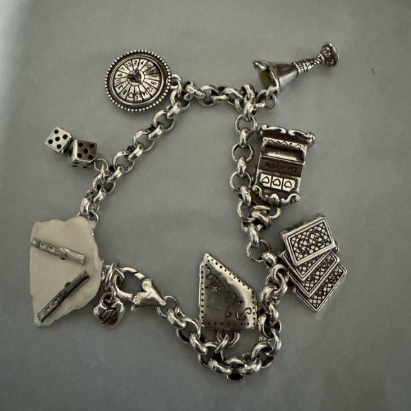 BRIGHTON LAS VEGAS Nevada State Silver Charm BRACELET New 7 inches - Picture 7 of 8